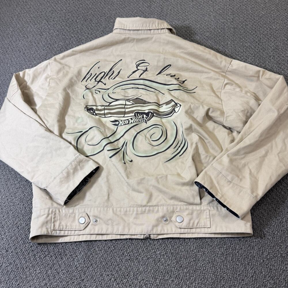 Rare Forever 21 Hot Wheels Jacket Mens Medium Zip Up Bandana Lined Car Graphic
